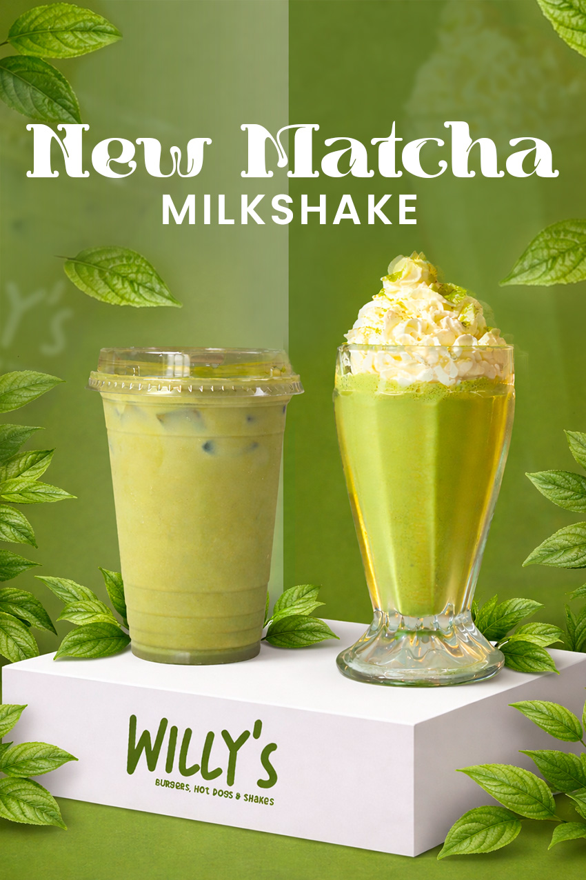 Willy's matcha milkshake campaign artwork