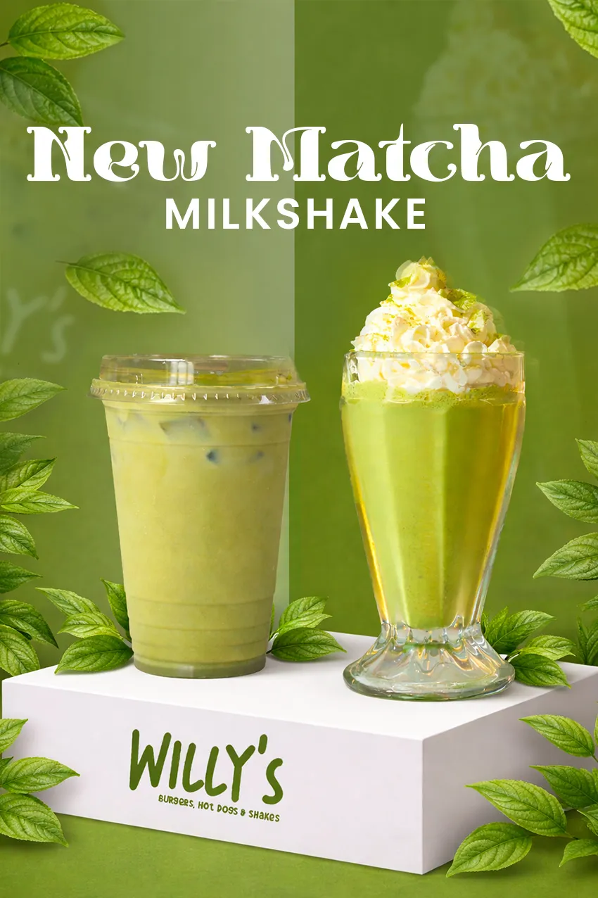 Willy's matcha milkshake campaign artwork